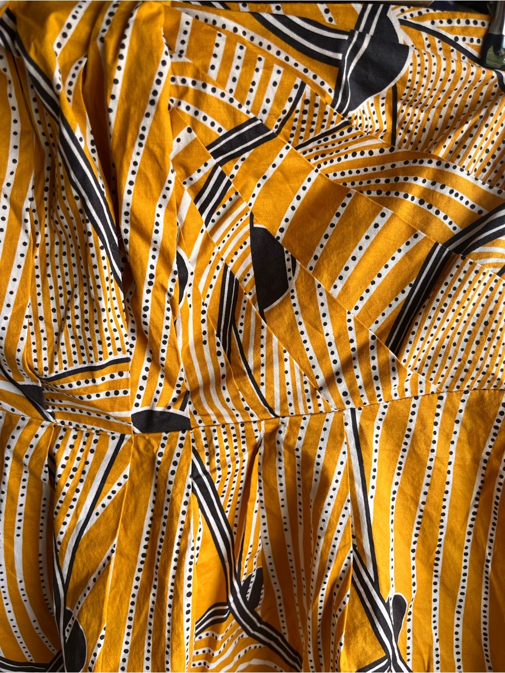 Anthropologie Floreat Yellow Printed Strapless Pleated Top 6 - Picture 3 of 10